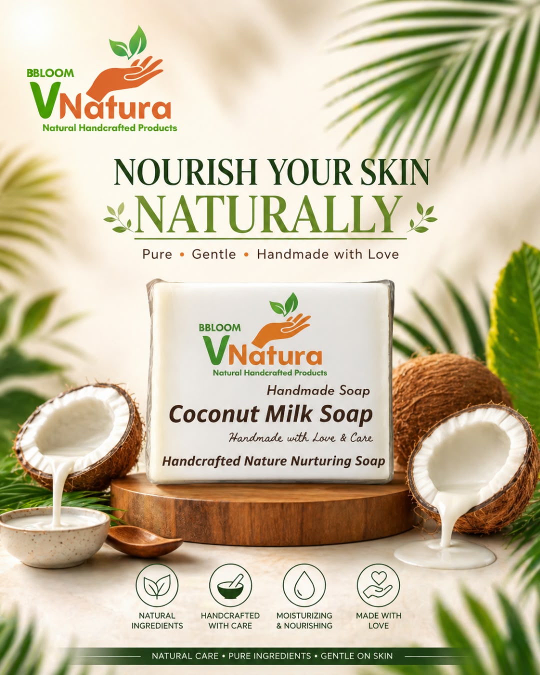 BBloom V Natura Coconut Milk Soap promotional photograph